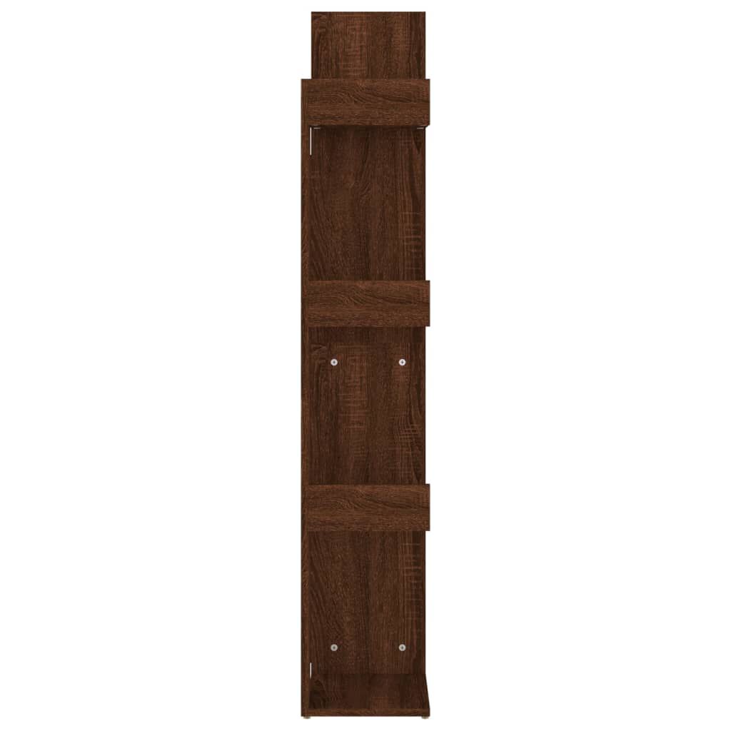 vidaXL Βιβλιοθήκη Καφέ Δρυς 48 x 25,5 x 140 εκ. από Επεξεργασμένο Ξύλο