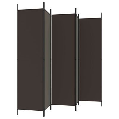 vidaXL Διαχωριστικό Δωματίου με 6 Πάνελ Καφέ 300x200 εκ. από Ύφασμα