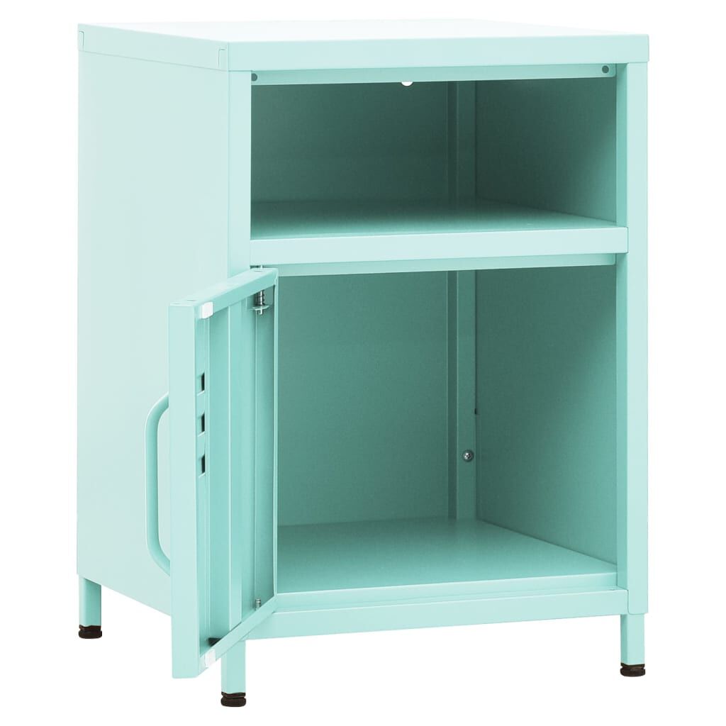 vidaXL Κομοδίνα 2 τεμ. Χρώμα Μέντας 35 x 35 x 51 εκ. Ατσάλινα