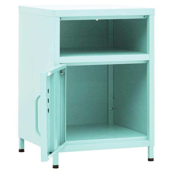 vidaXL Κομοδίνα 2 τεμ. Χρώμα Μέντας 35 x 35 x 51 εκ. Ατσάλινα