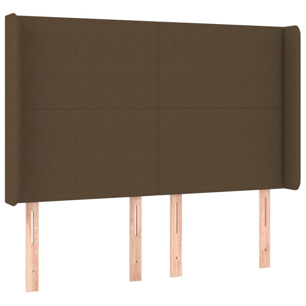 vidaXL Κρεβάτι Boxspring με Στρώμα Σκούρο Καφέ 140x190 εκ. Υφασμάτινο