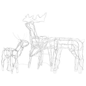 vidaXL Τάρανδοι Χριστουγεννιάτικοι Φωτιζόμενοι 3 τεμ. με 229 LED