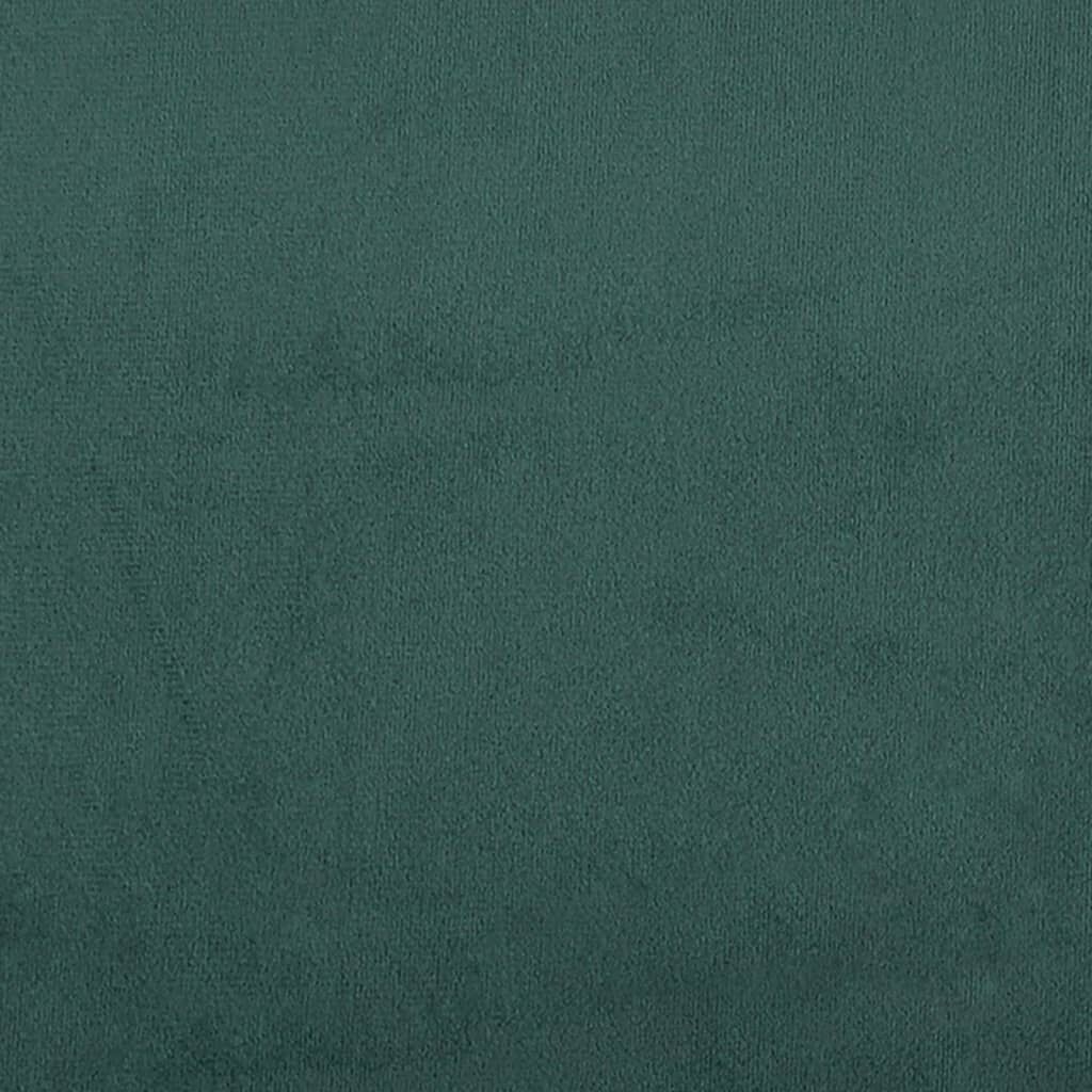 vidaXL Κρεβάτι Boxspring με Στρώμα Σκούρο Πράσινο 120x190εκ. Βελούδινο