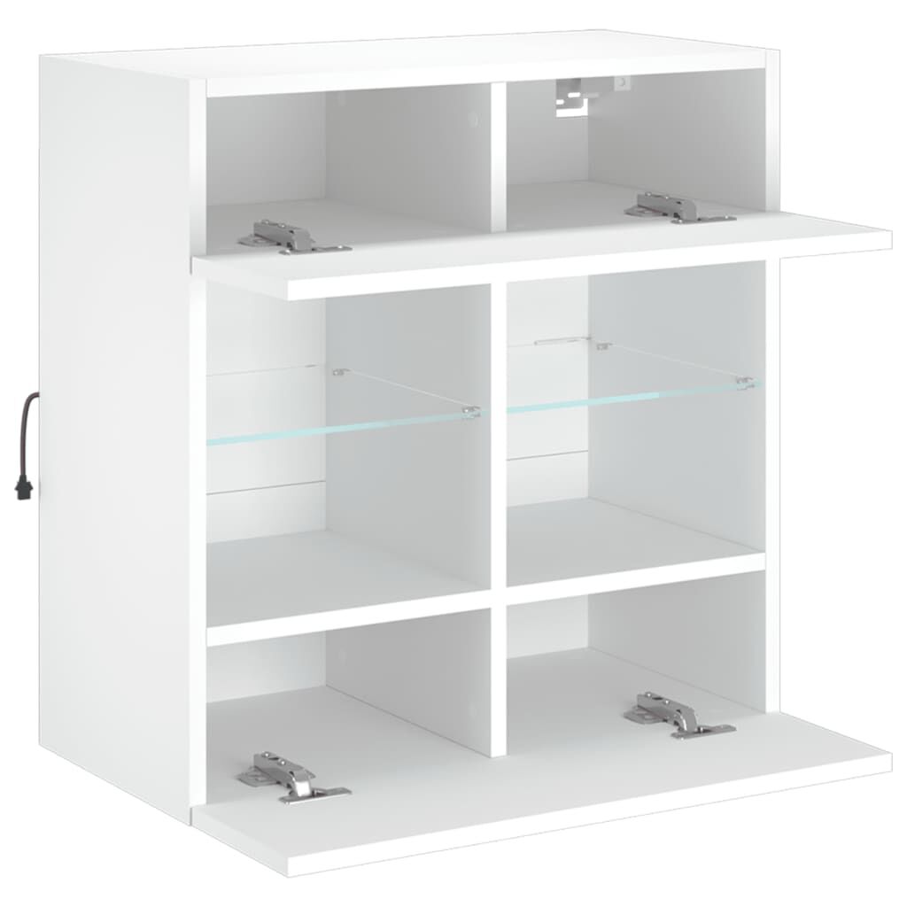 vidaXL Έπιπλο Τοίχου Τηλεόρασης με LED Λευκό 58,5x30x60,5 εκ.