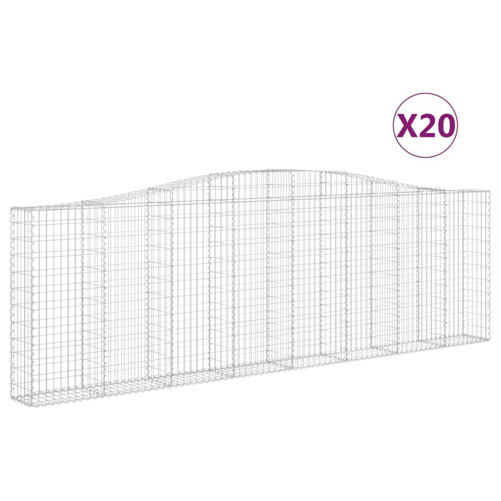 vidaXL Συρματοκιβώτια Τοξωτά 20 τεμ. 400x30x120/140 εκ. Γαλβαν. Ατσάλι