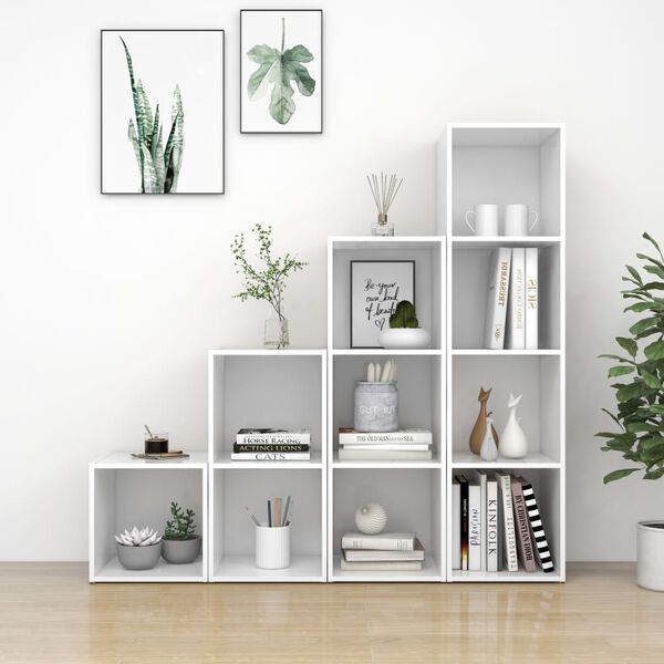 vidaXL Έπιπλα Τηλεόρασης Σετ 4 Τεμαχίων Λευκό από Μοριοσανίδα