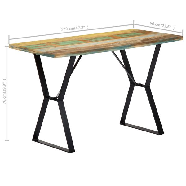 vidaXL Τραπεζαρία 120 x 60 x 76 εκ. από Μασίφ Ανακυκλωμένο Ξύλο