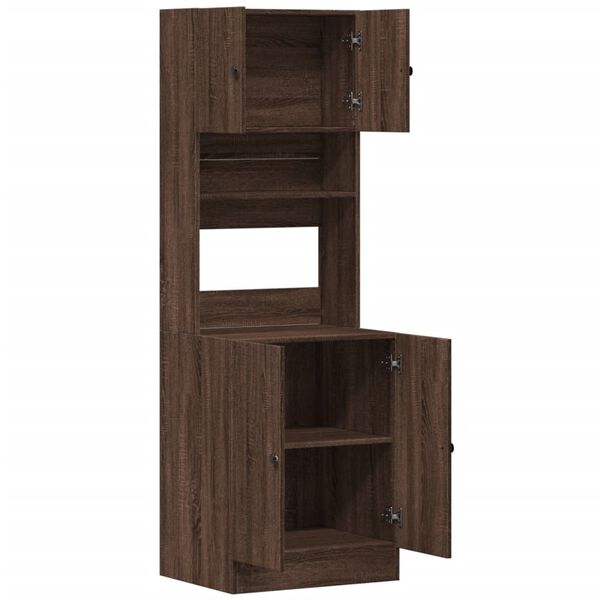 vidaXL Στήλη Κουζίνας Καφέ Δρυς 60x50x180 εκ. από Επεξεργασμένο Ξύλο