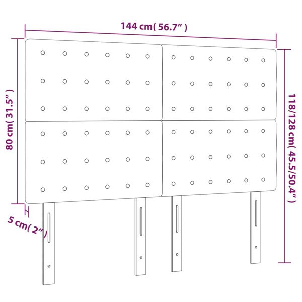 vidaXL Κεφαλάρια Κρεβατιού 4 τεμ. Taupe 72x5x78/88 εκ. Υφασμάτινα