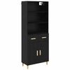 vidaXL Highboard &Mu;&alpha;ύ&rho;&eta; &Omicron;&xi;&upsilon;ά 69,5 x 32,5 x 180 &epsilon;&kappa; &Epsilon;&pi;&epsilon;&xi;&epsilon;&rho;&gamma;&alpha;&sigma;&mu;έ&nu;&omicron; &xi;ύ&lambda;&omicron;