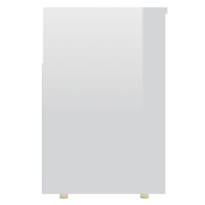 vidaXL Παπουτσοθήκη Γυαλιστερή Λευκή 105 x 30 x 45 εκ. από Μοριοσανίδα