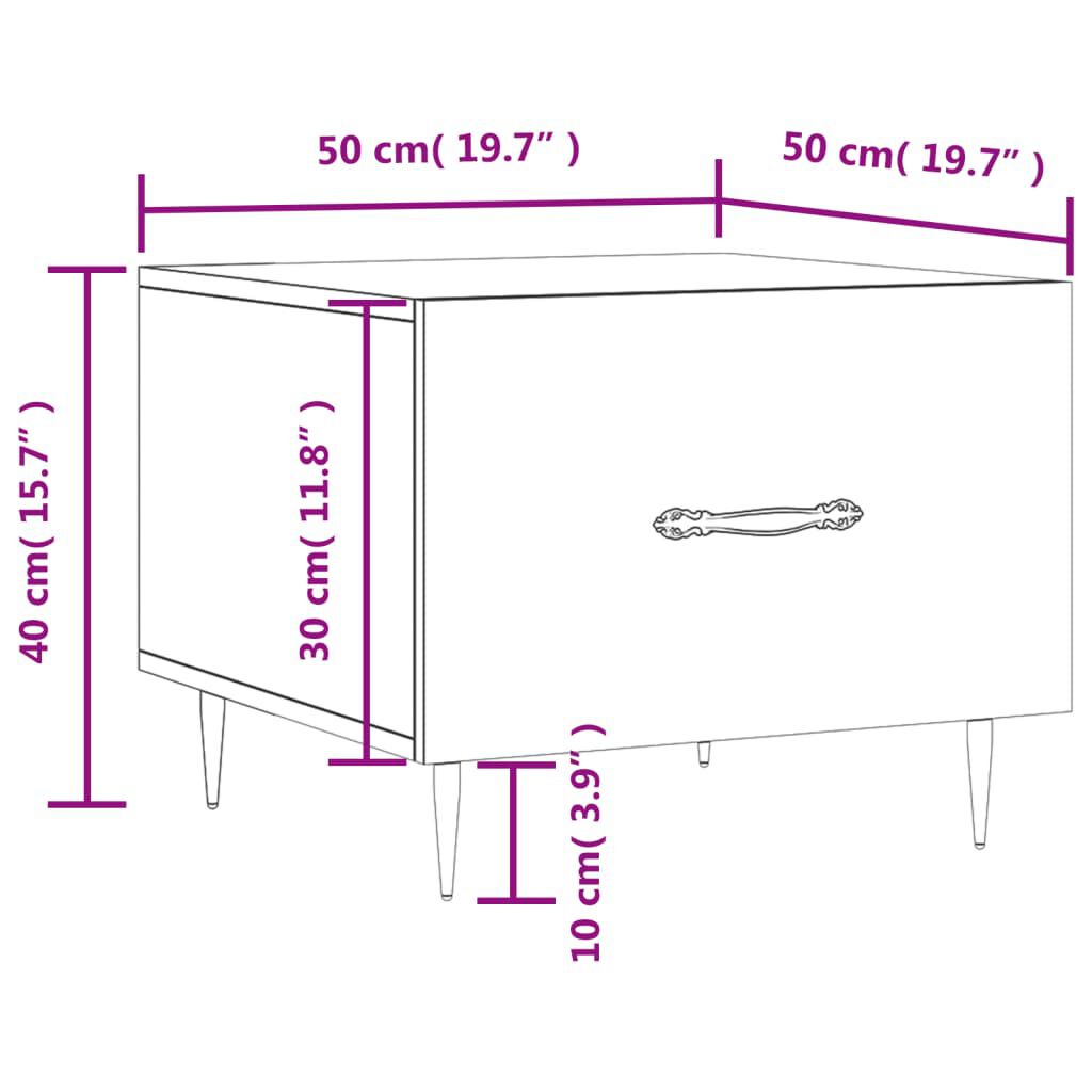 vidaXL Τραπεζάκι Σαλονιού Sonoma Δρυς 50x50x40 εκ. Επεξεργασμένο Ξύλο