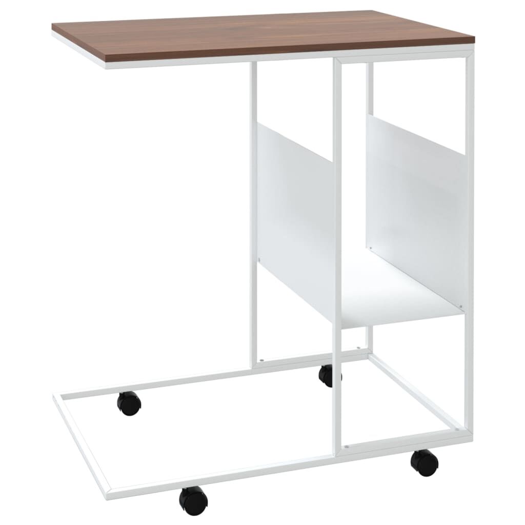 vidaXL Βοηθητικό Τραπέζι με Ρόδες Λευκό 55 x 36 x 63,5 εκ. Επεξ. Ξύλο