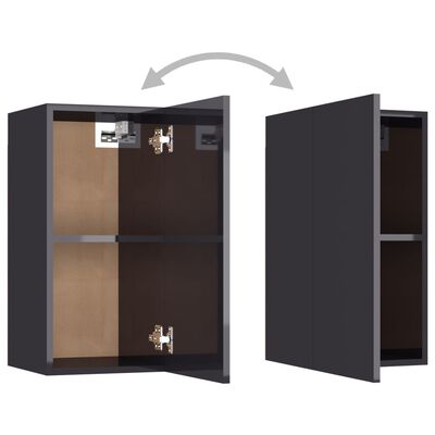 vidaXL Έπιπλο Τηλεόρασης Γυαλιστερό Γκρι 30,5 x 30 x 60εκ. Μοριοσανίδα