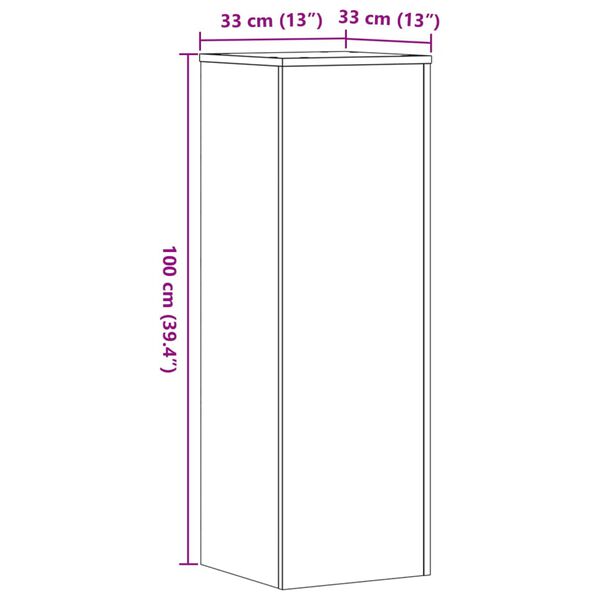 vidaXL Βάσεις Φυτών 2 τεμ. Λευκές 33x33x100 εκ. από Επεξεργασμένο Ξύλο