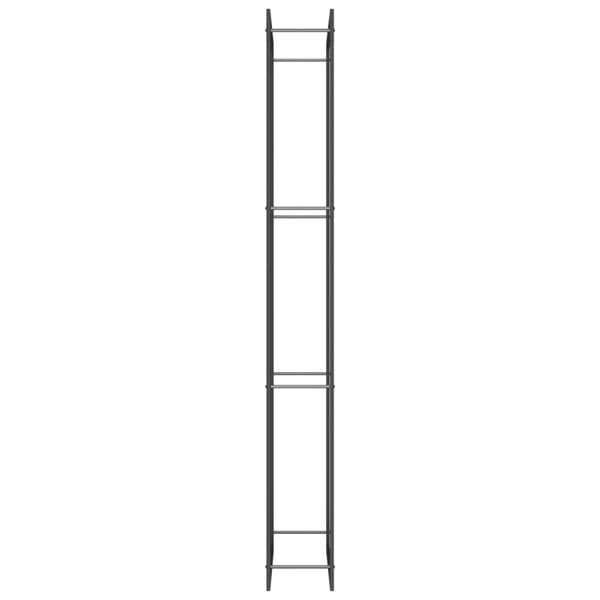 vidaXL Ράφι Ξύλων Μαύρη Ματ 80x28x222 εκ. Ατσάλινο