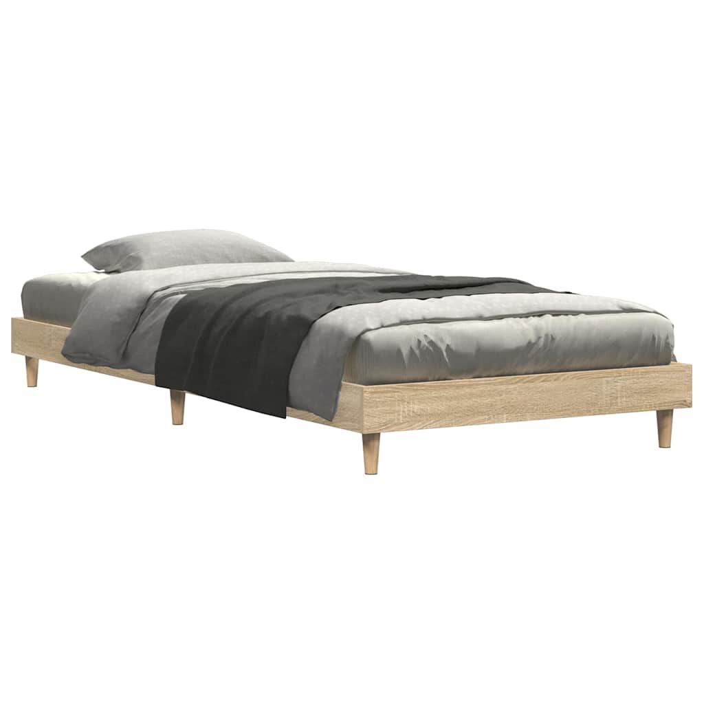 vidaXL Πλαίσιο Κρεβ. Χωρ. Στρώμα Sonoma Δρυς 90x200 εκ. Επεξ. Ξύλο