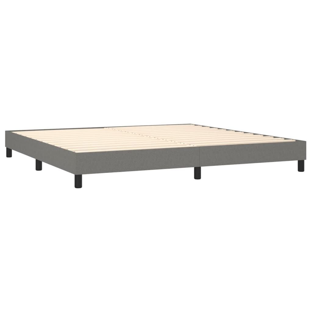 vidaXL Κρεβάτι Boxspring με Στρώμα Σκούρο Γκρι 200x200 εκ. Υφασμάτινο