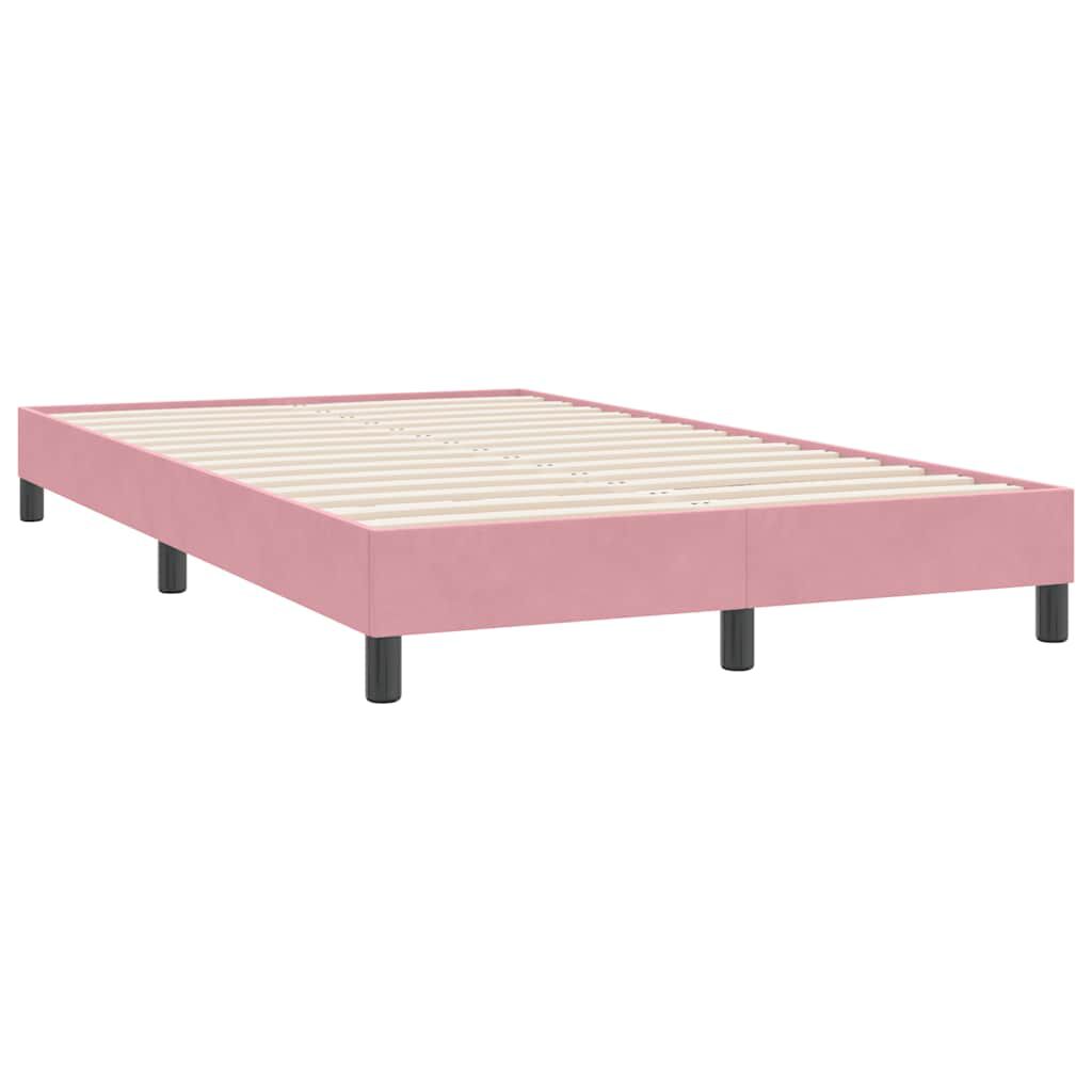 vidaXL Πλαίσιο κρεβατιού χωρίς στρώμα Ροζ 120x220 cm Βελούδινο