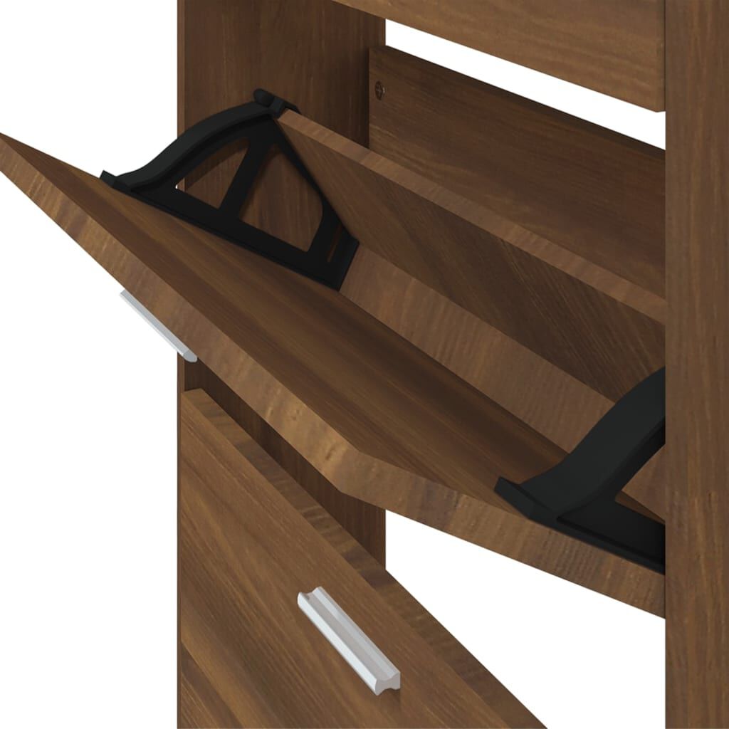 vidaXL Παπουτσοθήκη Καφέ Δρυς 59x17x169 εκ. από Επεξεργασμένο Ξύλο