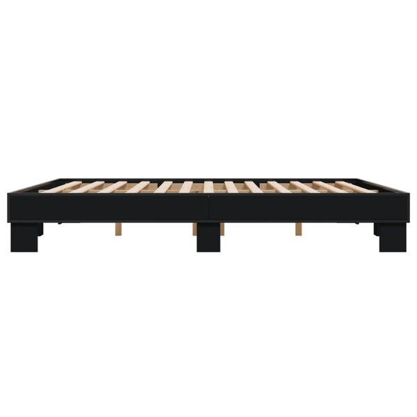 vidaXL Πλαίσιο Κρεβατιού Μαύρο 160 x 200 εκ. Επεξ. Ξύλο & Μέταλλο