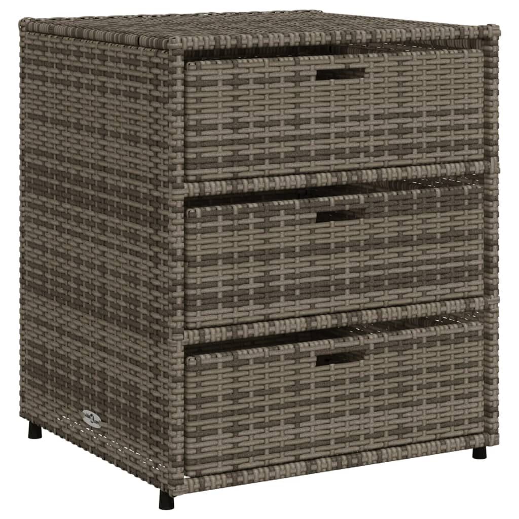 vidaXL Ντουλάπι Αποθήκευσης Κήπου Γκρι 55x59x69 εκ. Συνθετικό Ρατάν
