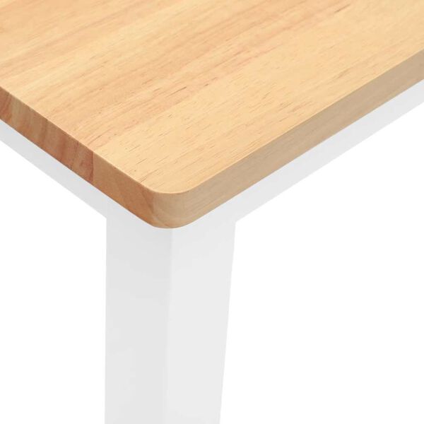 Πάγκος vidaXL 110 cm Λευκό μασίφ ξύλο καουτσούκ