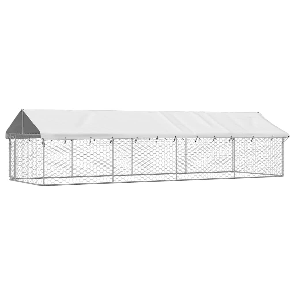 vidaXL Κλουβί Σκύλου Εξωτερικού Χώρου 600 x 200 x 150 εκ. με Στέγαστρο