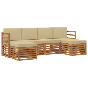 vidaXL &Sigma;&epsilon;&tau; &Kappa;&alpha;&nu;&alpha;&pi;έ 6 pcs &Phi;&upsilon;&sigma;&iota;&kappa;ό &kappa;&alpha;&iota; &Mu;&pi;&epsilon;&zeta; &Sigma;&tau;&epsilon;&rho;&epsilon;ό &Xi;ύ&lambda;&omicron; &Alpha;&kappa;&alpha;&kappa;ί&alpha;&sigmaf;