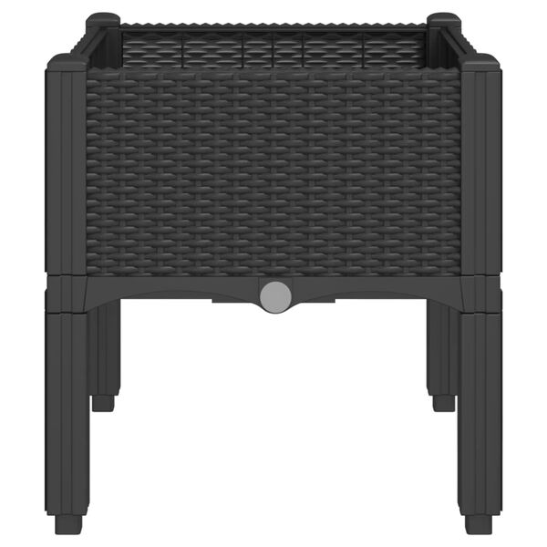 vidaXL Ζαρντινιέρα Κήπου με Πόδια Μαύρη 40x40x42 εκ. Πολυπροπυλένιο