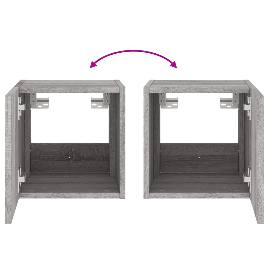 vidaXL Έπιπλο Τοίχου Τηλεόρασης με LED Γκρι Sonoma 30,5x35x30 εκ.