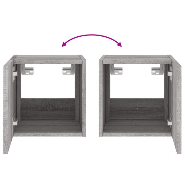 vidaXL Έπιπλο Τοίχου Τηλεόρασης με LED Γκρι Sonoma 30,5x35x30 εκ.