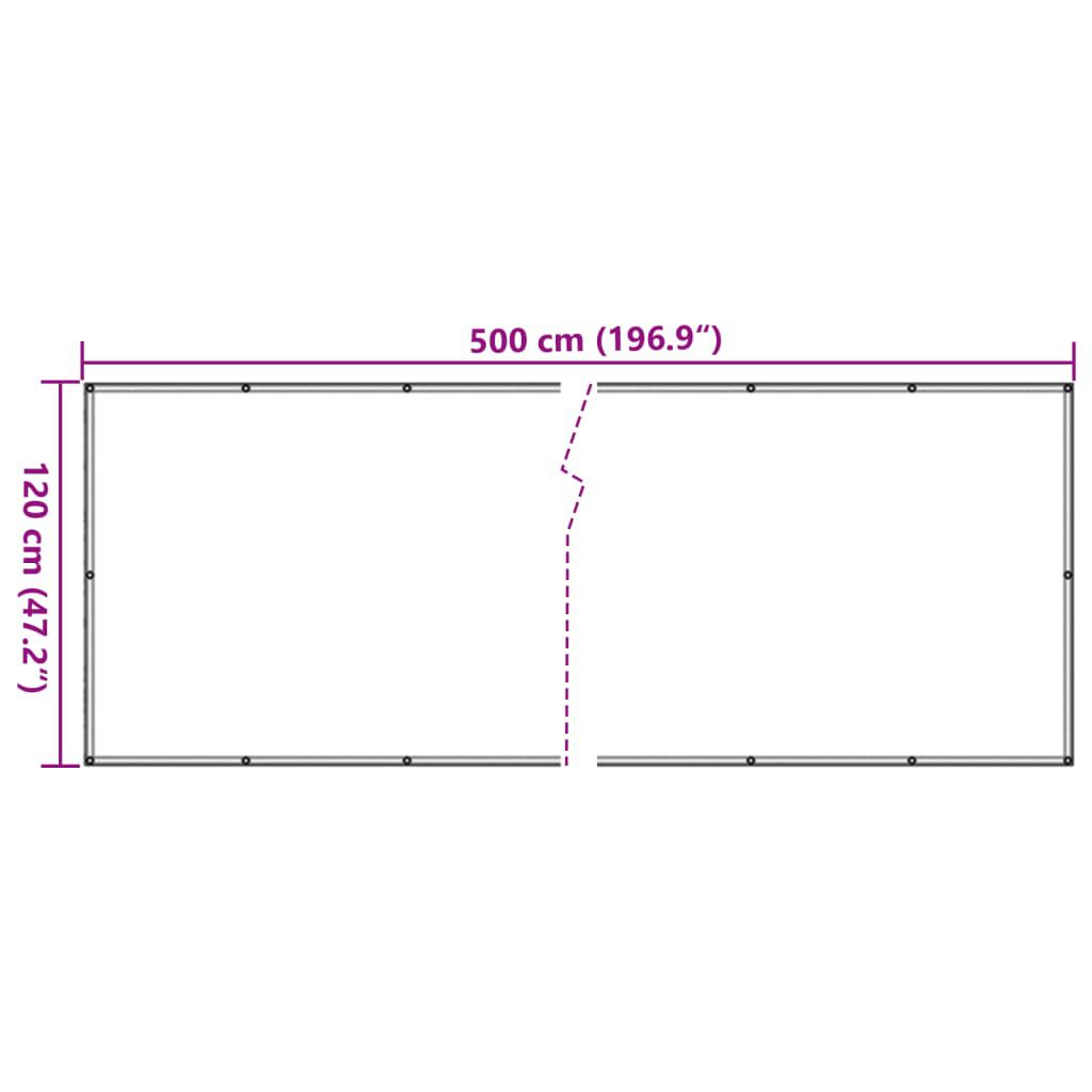 vidaXL Διαχωριστικό Βεράντας Μπεζ 120 x 500 εκ. Ύφασμα Oxford