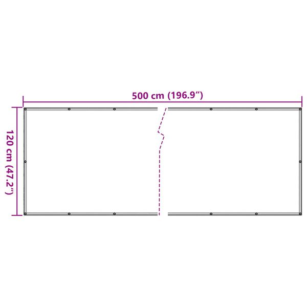 vidaXL Διαχωριστικό Βεράντας Μπεζ 120 x 500 εκ. Ύφασμα Oxford