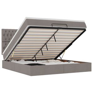 vidaXL &Omicron;&theta;&omega;&mu;&alpha;&nu;&iota;&kappa;ό &kappa;&rho;&epsilon;&beta;ά&tau;&iota; &mu;&epsilon; &sigma;&tau;&rho;ώ&mu;&alpha; & LEDs Taupe 180x200cm ύ&phi;&alpha;&sigma;&mu;&alpha;