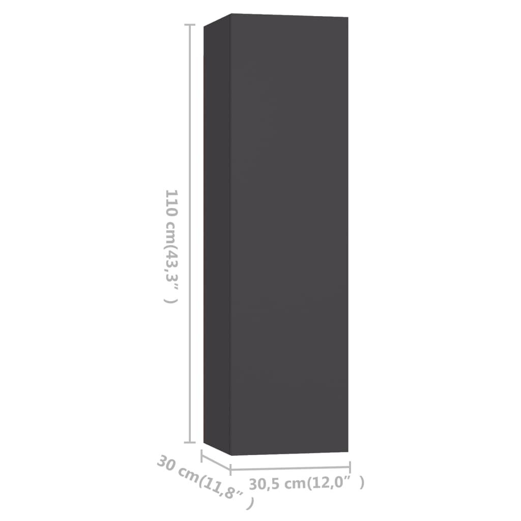 vidaXL Έπιπλα Τηλεόρασης 4 τεμ. Γκρι 30,5 x 30 x 110 εκ. Επεξ. Ξύλο