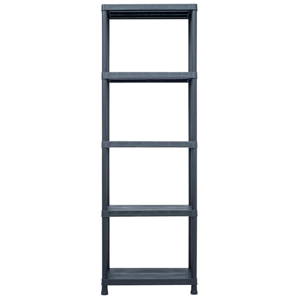 vidaXL Ραφιέρες 2 τεμ. Μαύρες 125 κ. 60 x 30 x 180 εκ. Πλαστικές