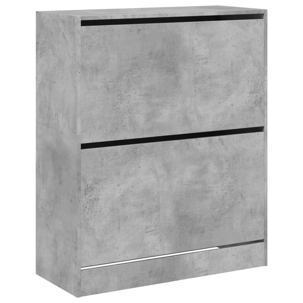 vidaXL Παπουτσοθήκη Γκρι Σκυροδέματος 80x34x96,5εκ. Επεξεργασμένο Ξύλο