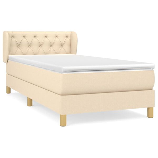 vidaXL &Kappa;&rho;&epsilon;&beta;ά&tau;&iota; Boxspring &mu;&epsilon; &Sigma;&tau;&rho;ώ&mu;&alpha; &Kappa;&rho;&epsilon;&mu; 80 x 200 &epsilon;&kappa;. &Upsilon;&phi;&alpha;&sigma;&mu;ά&tau;&iota;&nu;&omicron;