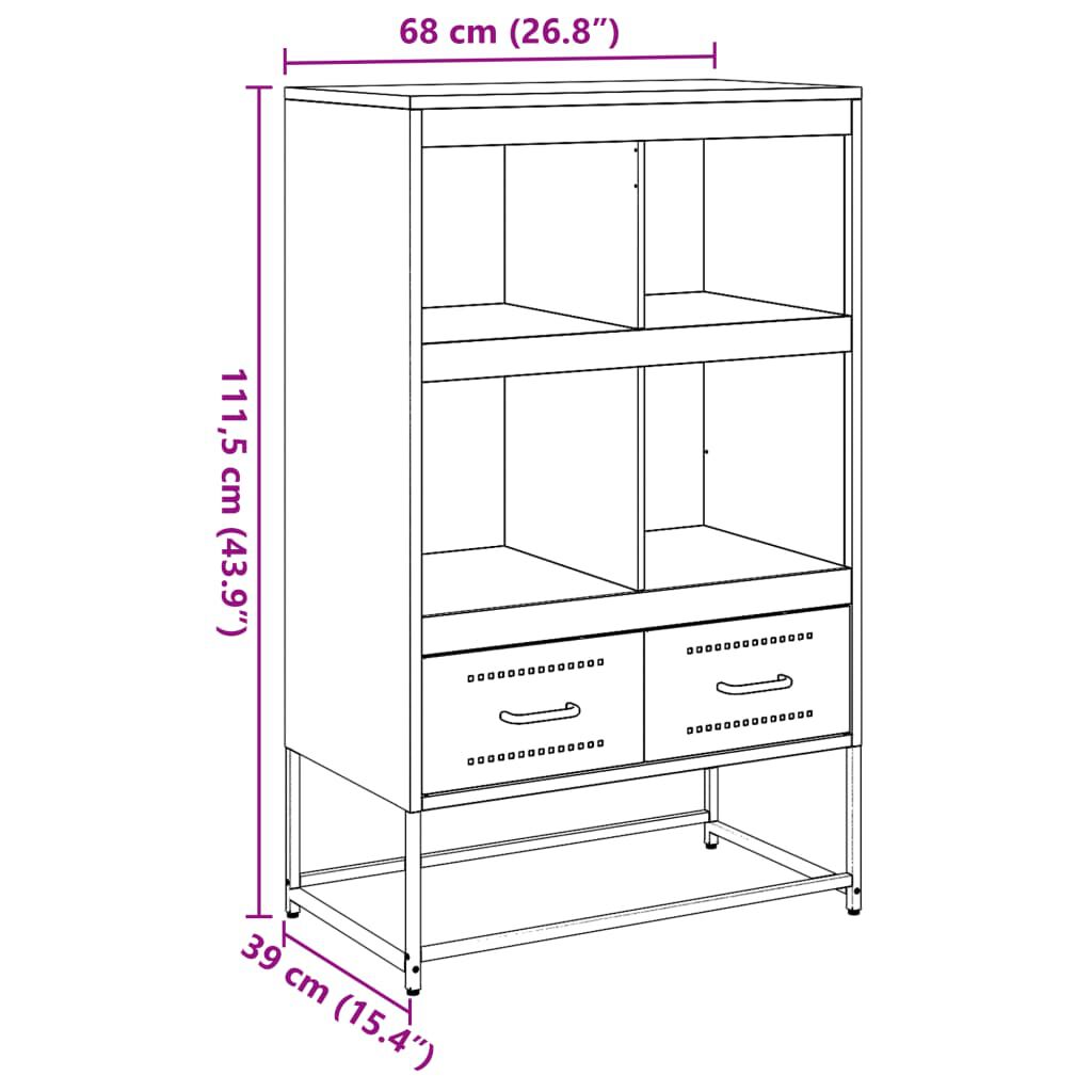 vidaXL Ντουλάπι Λευκό 68x39x111,5 εκ. από Χάλυβα