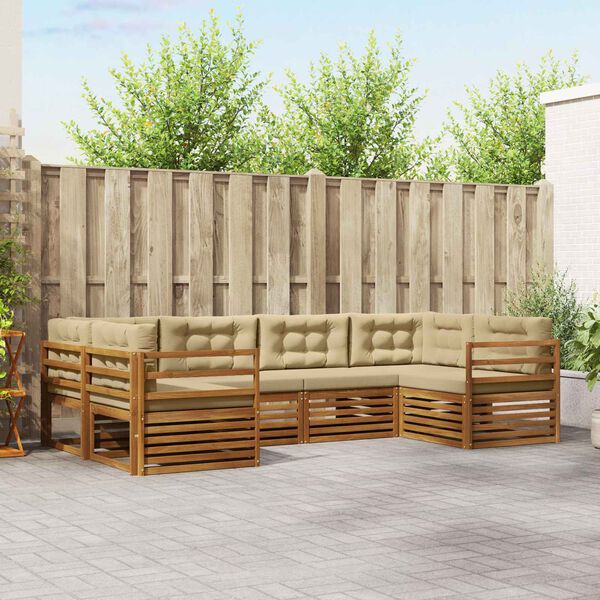 vidaXL &Sigma;&epsilon;&tau; &Kappa;&alpha;&nu;&alpha;&pi;έ 6 pcs &Phi;&upsilon;&sigma;&iota;&kappa;ό &kappa;&alpha;&iota; &Mu;&pi;&epsilon;&zeta; &Sigma;&tau;&epsilon;&rho;&epsilon;ό &Xi;ύ&lambda;&omicron; &Alpha;&kappa;&alpha;&kappa;ί&alpha;&sigmaf;