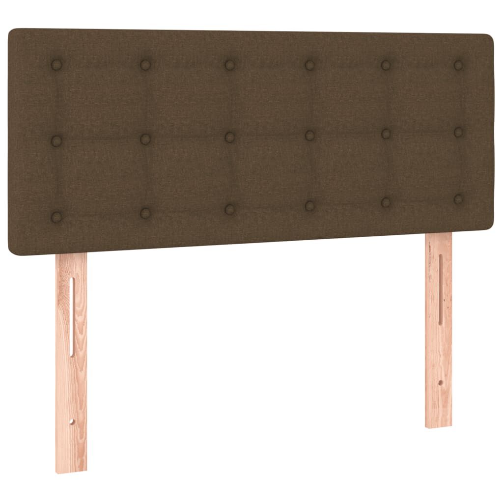 vidaXL Κρεβάτι Boxspring με Στρώμα Σκούρο Καφέ 100x200 εκ. Υφασμάτινο
