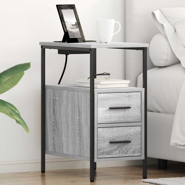 vidaXL Κουτιά Κρεβατοκάμαρας 2 pcs Γκρι sonoma 30 x 48 x 61 εκ