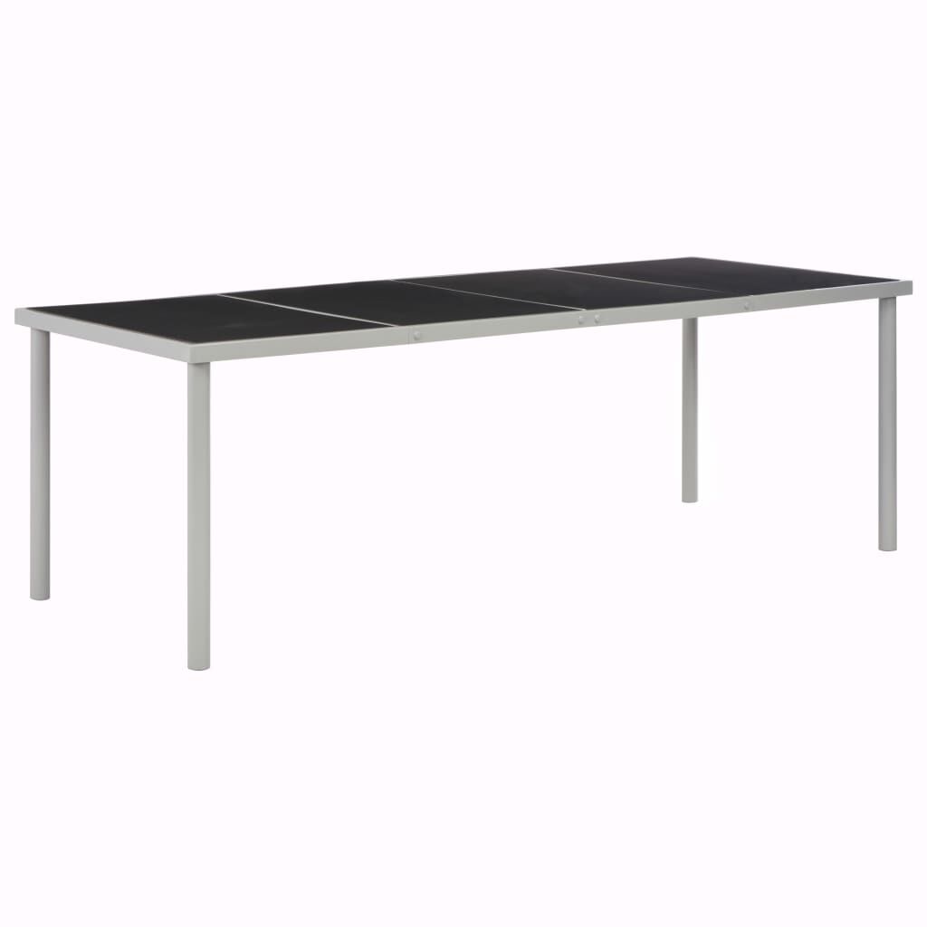 vidaXL Τραπέζι Κήπου Μαύρο 220 x 90 x 74,5 εκ. Ατσάλινο