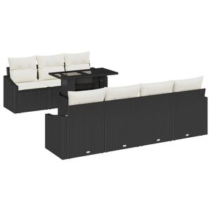 vidaXL &Sigma;&epsilon;&tau; &Kappa;&alpha;&nu;&alpha;&pi;έ &Kappa;ή&pi;&omicron;&upsilon; 8 pcs &Mu;&alpha;ύ&rho;&omicron; &kappa;&alpha;&iota; &Kappa;&rho;έ&mu;&alpha; &sigma;&upsilon;&nu;&theta;&epsilon;&tau;&iota;&kappa;ό &rho;&alpha;&tau;ά&nu;
