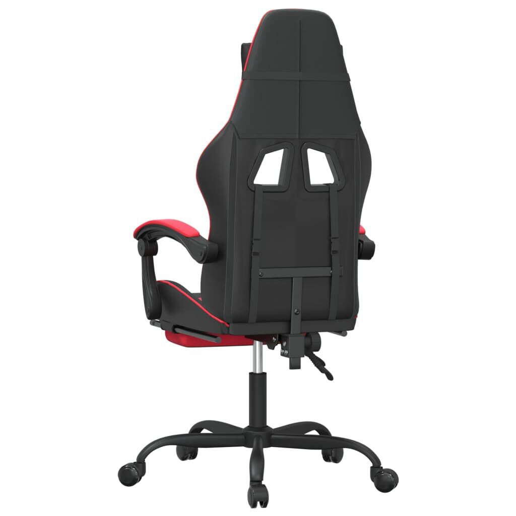 vidaXL Καρέκλα Gaming Μασάζ Υποπόδιο Μαύρο/Κόκκινο από Συνθετικό Δέρμα
