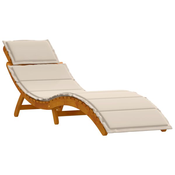 vidaXL Ξαπλώστρα 2 pcs Λευκό 184 x 55 x 64 εκ Μασίφ ξύλο ακακίας