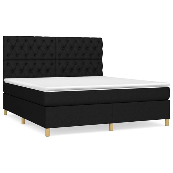 vidaXL &Kappa;&rho;&epsilon;&beta;ά&tau;&iota; Boxspring &mu;&epsilon; &Sigma;&tau;&rho;ώ&mu;&alpha; &Mu;&alpha;ύ&rho;&omicron; 160x200 &epsilon;&kappa;. &Upsilon;&phi;&alpha;&sigma;&mu;ά&tau;&iota;&nu;&omicron;