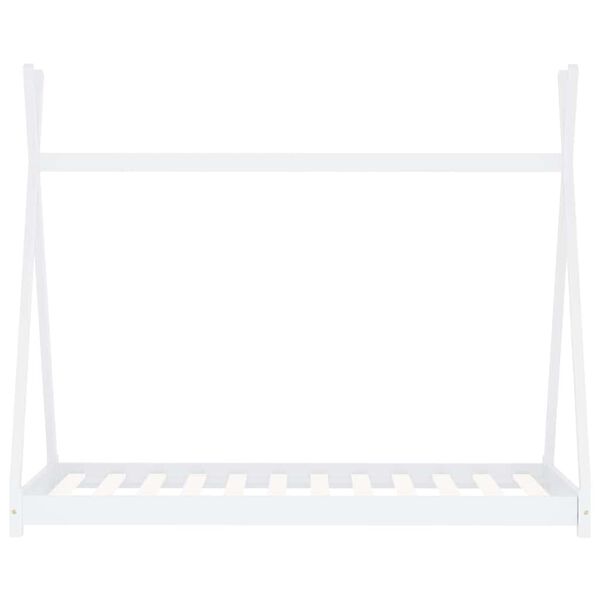 vidaXL Πλαίσιο Κρεβατιού Παιδικό Λευκό 70 x 140 εκ. Μασίφ Ξύλο Πεύκου