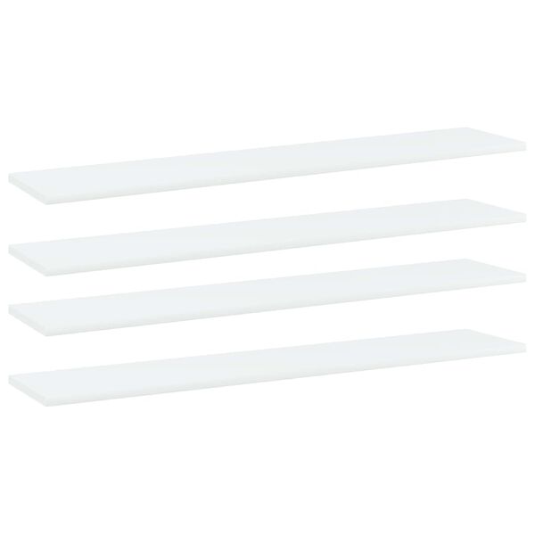 vidaXL Ράφια Βιβλιοθήκης 4 τεμ. Λευκά 100x20x1,5 εκ. από Επεξ. Ξύλο